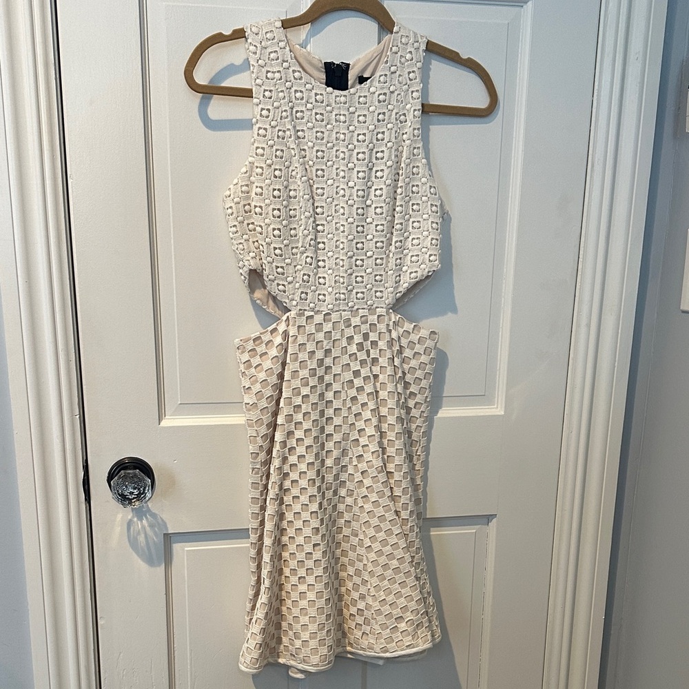 Tibi Cream Textured Midi Dress